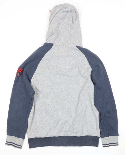 Tokyo Laundry Men's Grey Hooded Full Zip Hoodie M