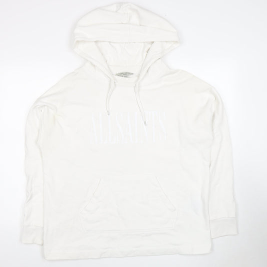 AllSaints Ivory Logo Pullover Hoodie - Men's Small