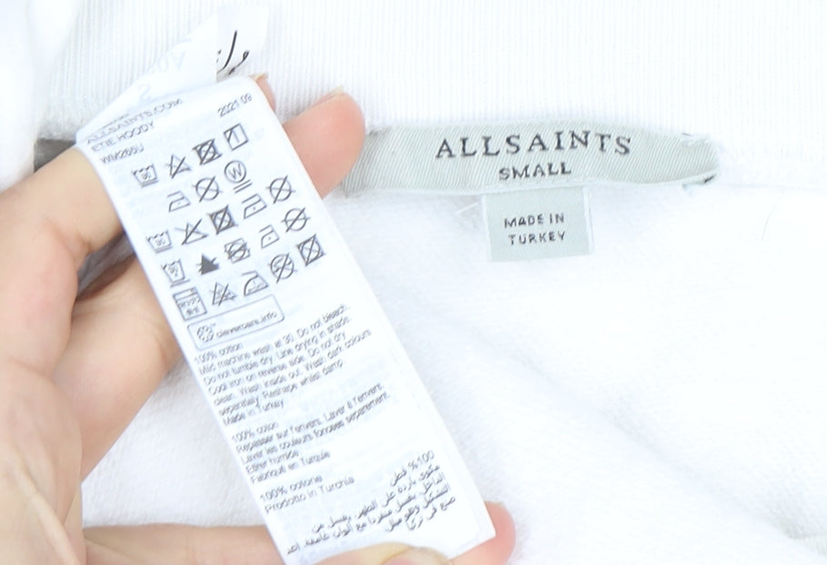 AllSaints Ivory Logo Pullover Hoodie - Men's Small