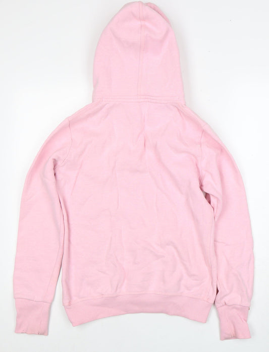 Superdry Women's Pink Pullover Hoodie - M, Logo Accent