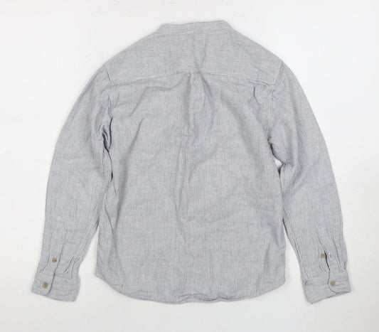 Zara Kids Boys Grey Striped Button-Up Shirt 9 Years