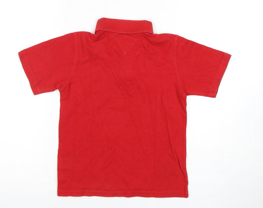 Tommy Hilfiger Boys Red Polo Shirt S Regular Fit