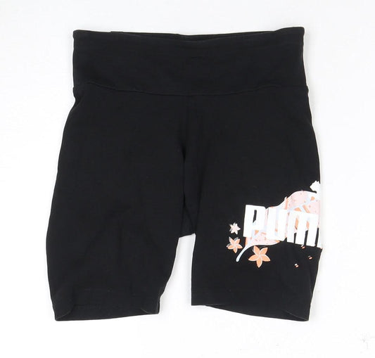 Additional front view of Puma Women's Black XS Biker Shorts for Gym