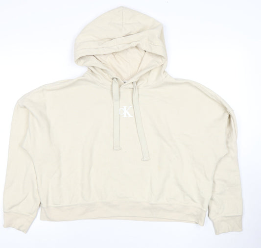 Calvin Klein Women's Beige Pullover Hoodie Size L