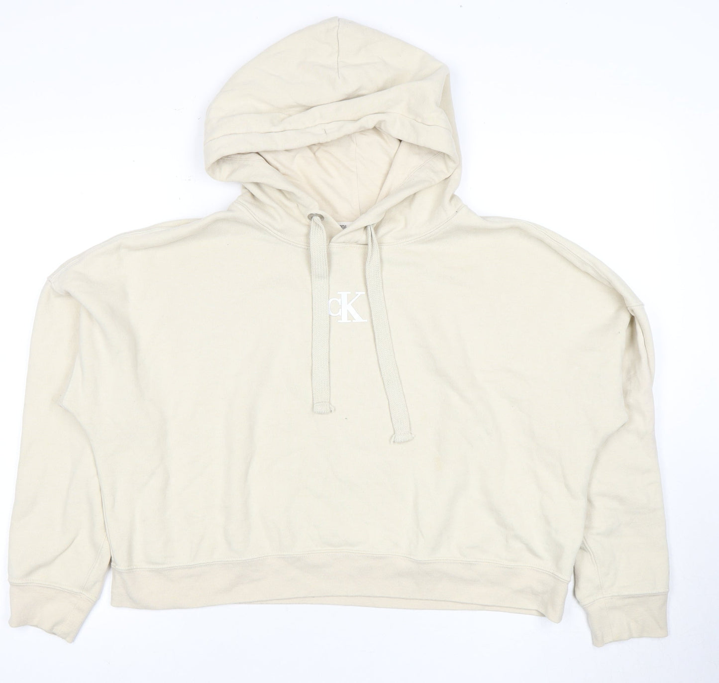 Calvin Klein Women's Beige Pullover Hoodie Size L