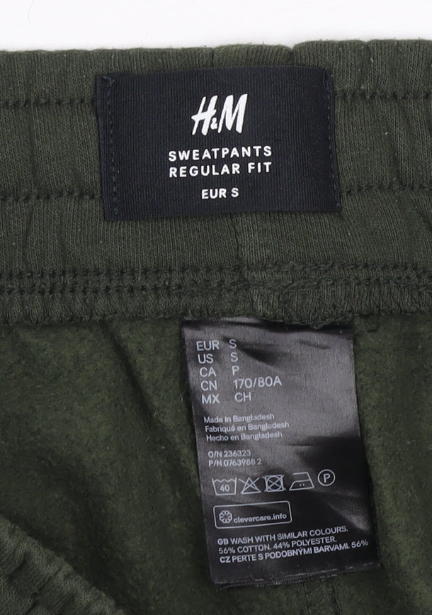 H&M Men's Green Sweatpants S Regular Fit
