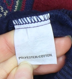 casuals Unisex Red Blue Argyle Pullover Sweatshirt Size 14