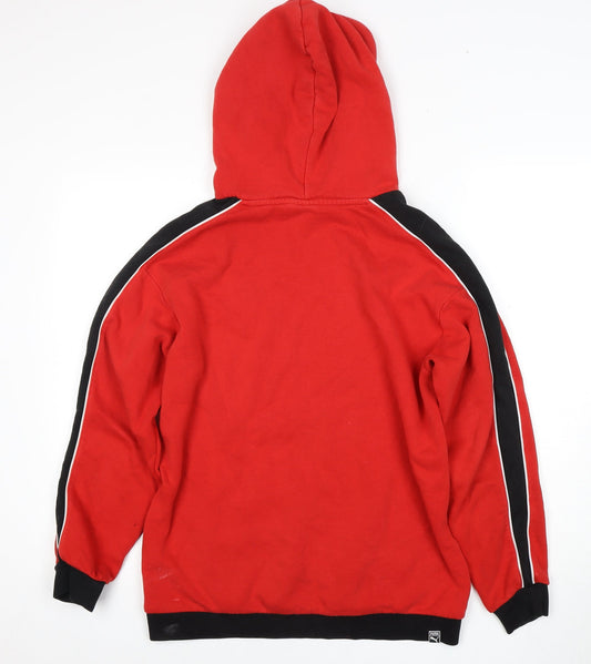 Unisex Adults UK 8 Regular PUMA Red Pullover Hoodie
