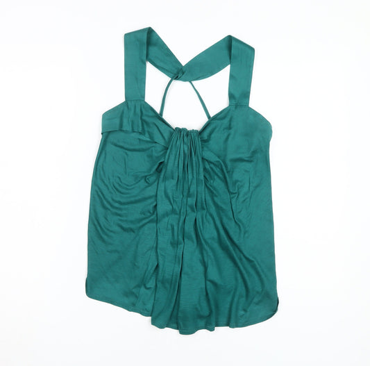 AllSaints Women's Green Halter Tank Top, M