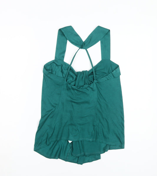 AllSaints Women's Green Halter Tank Top, M