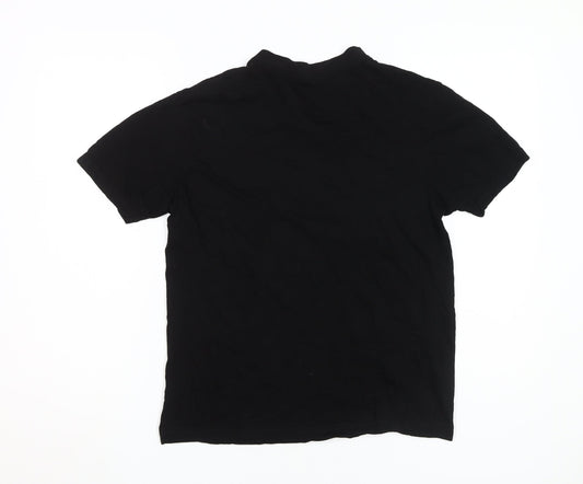 Donnay Men's Black V-Neck T-Shirt, Size S, Short Sleeve