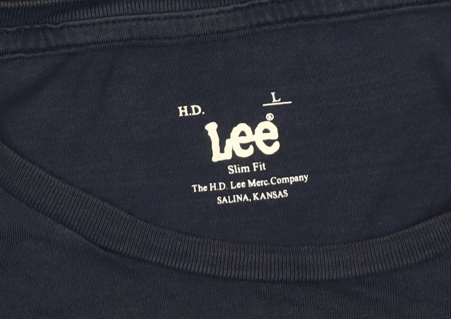 Lee Men’s Blue Slim Fit Cotton T-Shirt, L