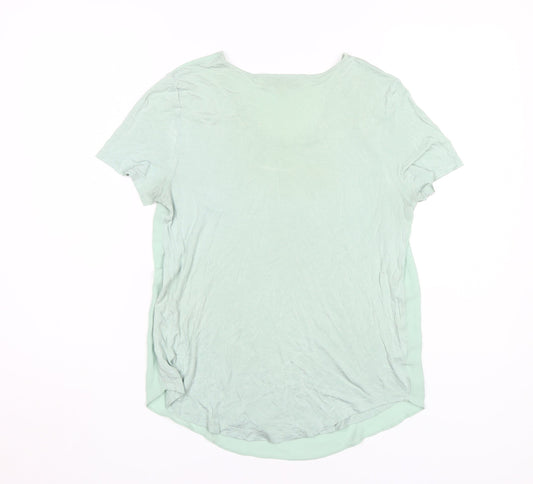 Womens UK Size M LOFT Green Polyester Blend T-Shirt