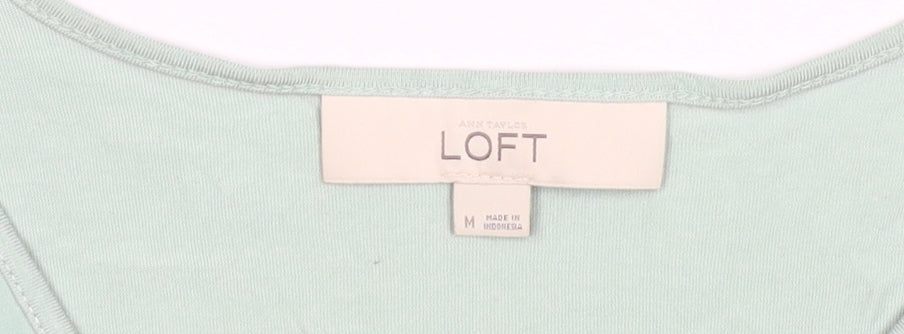 Loft Women's Green T-Shirt, Medium, Scoop Neck