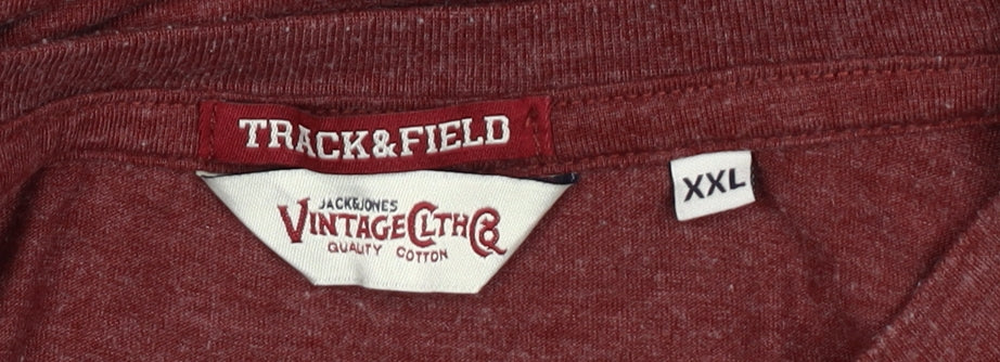 Jack & Jones Men's Red Graphic T-Shirt 2XL