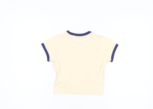 Teenss UK Size XS Pull & Bear Beige 100% Cotton T-Shirt