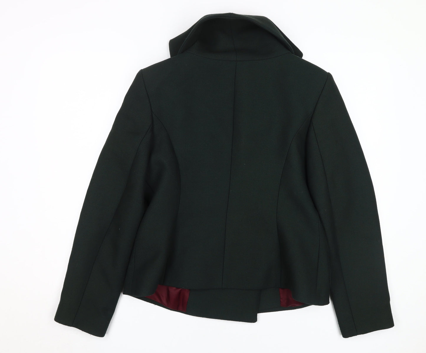 Paul Costelloe Women's Green Pea Coat Size 14 Wool Blend