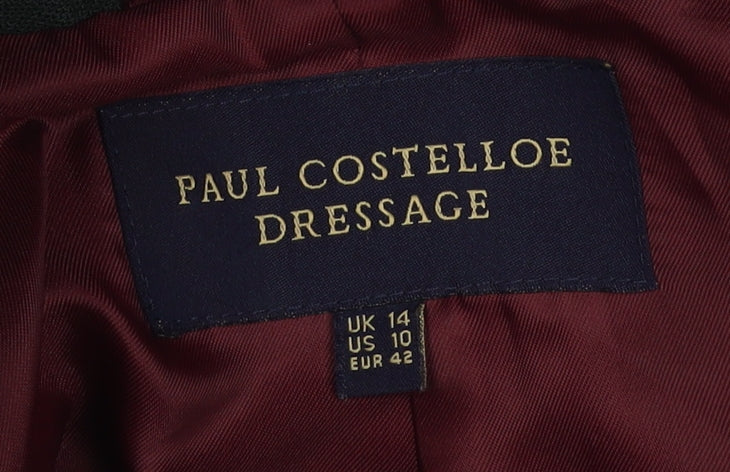 Paul Costelloe Women's Green Pea Coat Size 14 Wool Blend
