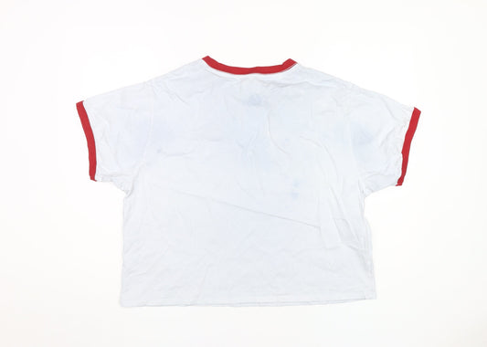 Levi's Women's White T-Shirt, Size L, Ringer Style