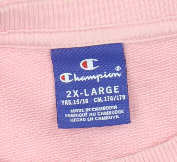 Champion Pink Teens 2XL Pullover Sweatshirt