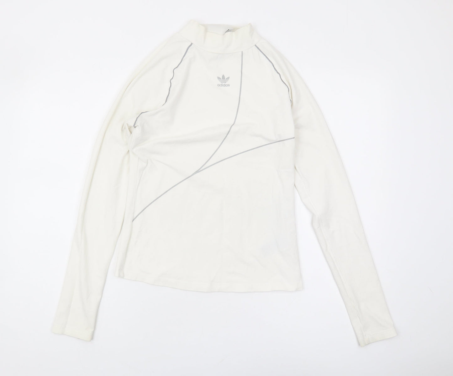 Adidas Women's White Long Sleeve Mock Neck Top