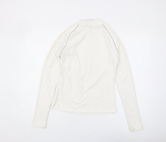 Adidas Women's White Long Sleeve Mock Neck Top
