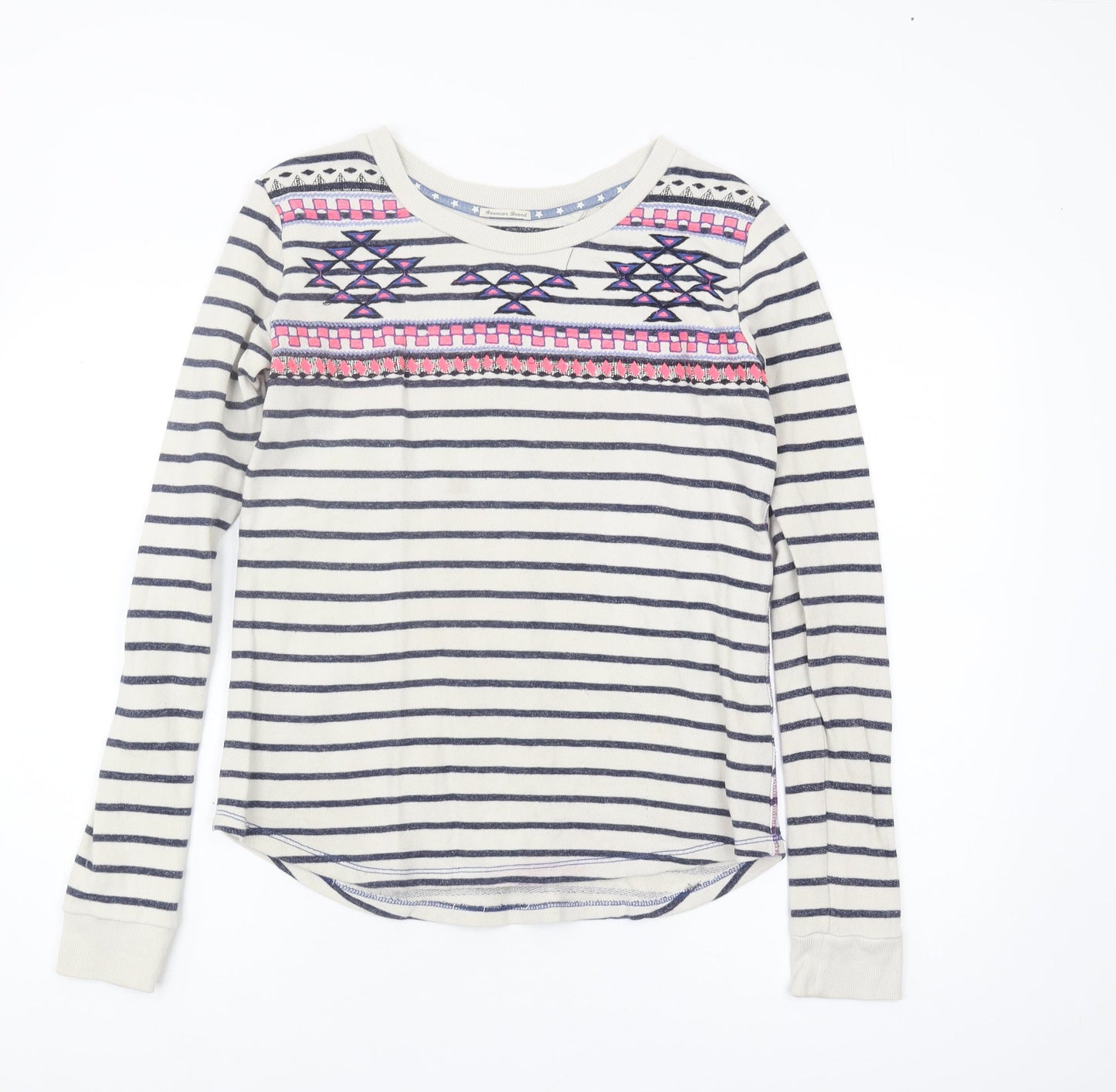 Hilfiger Denim Women's XS Ivory Striped Sweatshirt