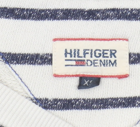Hilfiger Denim Women's XS Ivory Striped Sweatshirt