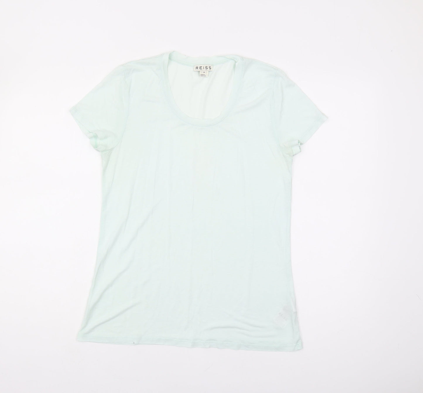 Reiss Women's Green Medium Cotton T-Shirt Classic Fit