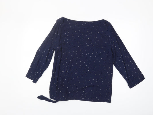 White Stuff Women's Blue Polka Dot Blouse UK 10