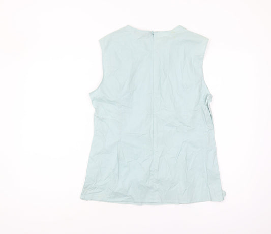 Jaeger Women’s Blue Sleeveless Cotton Top Size 14