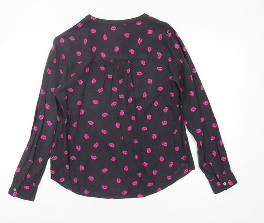 Boden Women's Black Floral Blouse UK 12