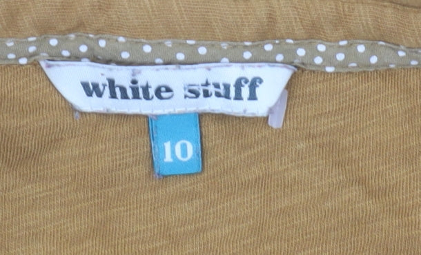 White Stuff Women's Brown Collared Tunic Size 10
