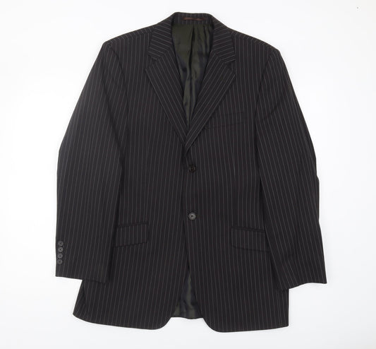 Daniel Hechter Men's Black Pinstripe Suit Jacket 38R