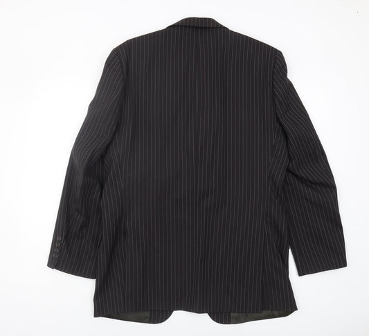 Daniel Hechter Men's Black Pinstripe Suit Jacket 38R