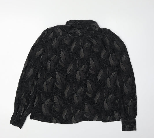 Womens UK Size M Ted Baker Black Silk Blouse