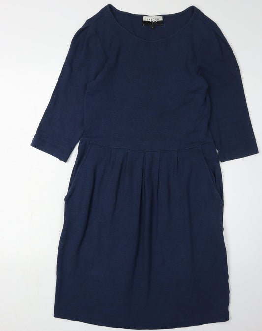 Jaeger Women's Blue Dress, Size 10, with Pockets