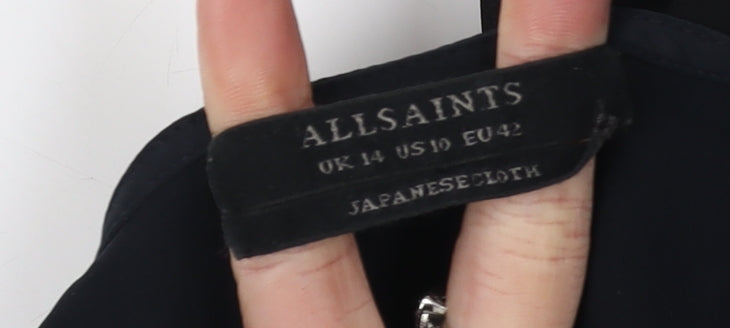 AllSaints Women's Black Asymmetric Dress UK 14