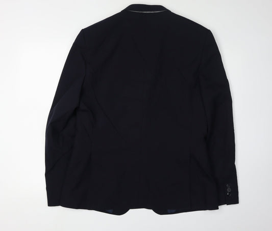 M&S Men's Blue Slim Fit Blazer, Size 42R, Formal Style