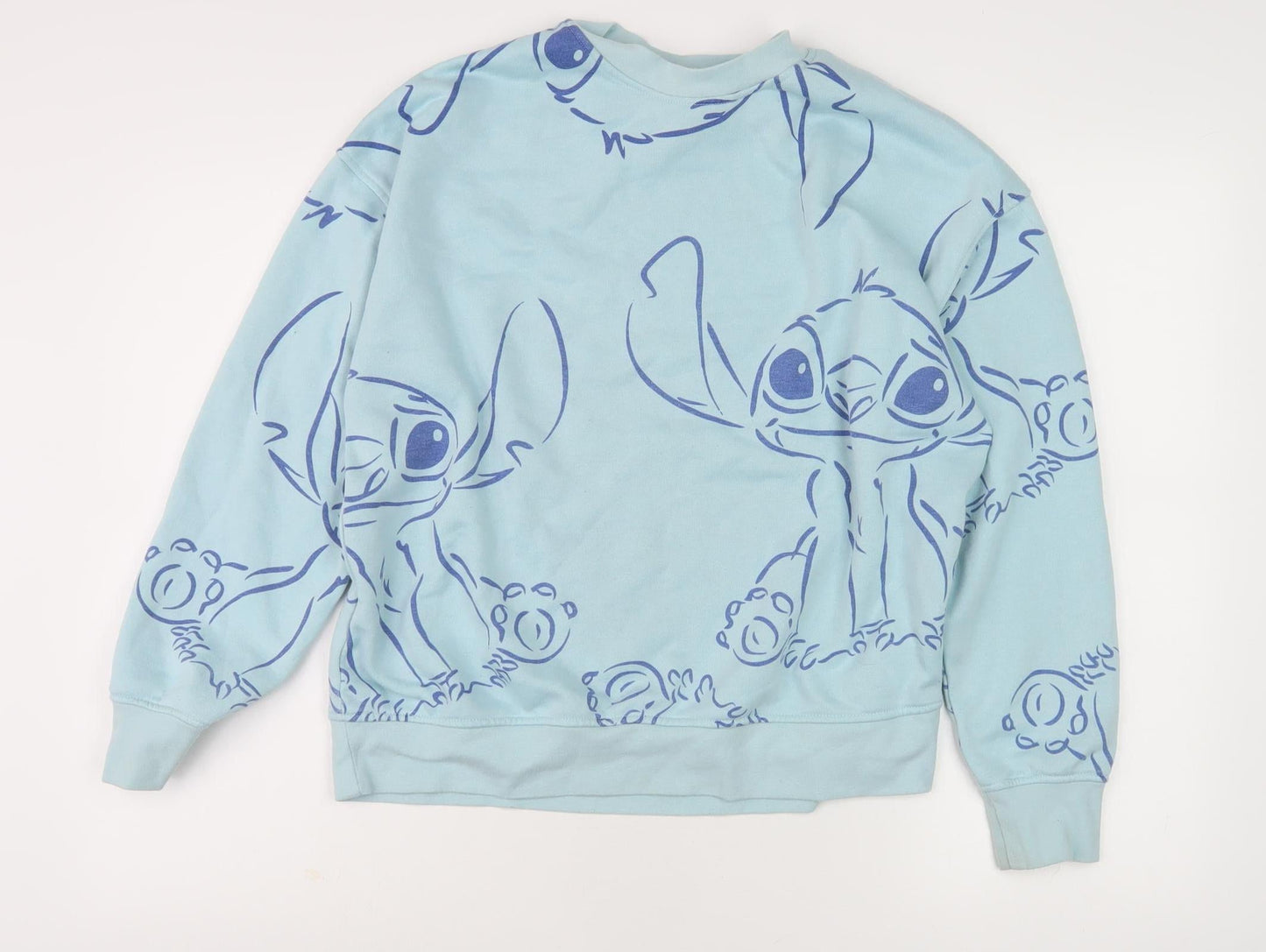 Disney Women's Blue Stitch Sweatshirt Size 10