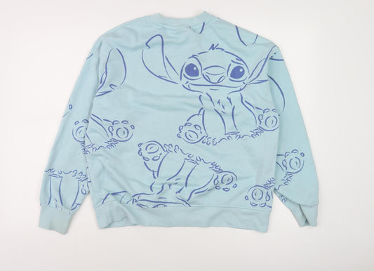 Disney Women's Blue Stitch Sweatshirt Size 10