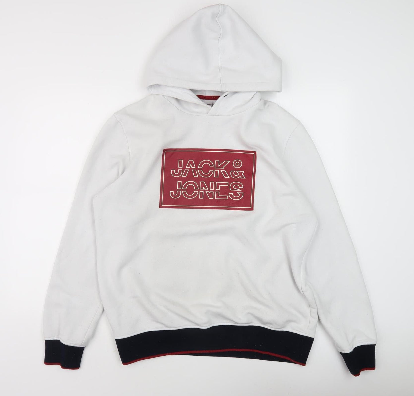 Jack & Jones Men's XL White Graphic Hoodie