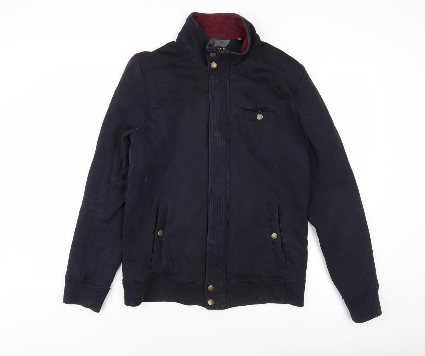Ted Baker Men's Black Bomber Jacket Size 3 Stand-Up Collar