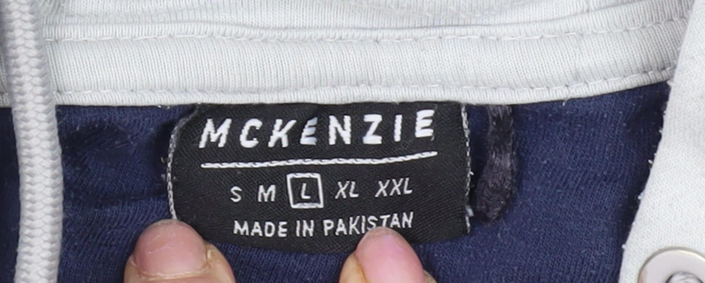 McKenzie Men's Blue Pullover Hoodie L