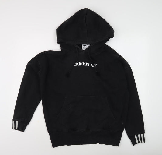 Womens UK 6 Regular adidas Black Pullover Hoodie