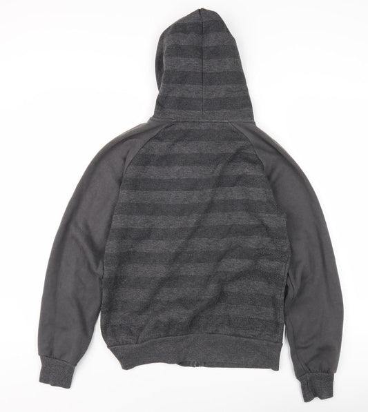 Womens UK 10 Regular Lonsdale Grey Full Zip Hoodie