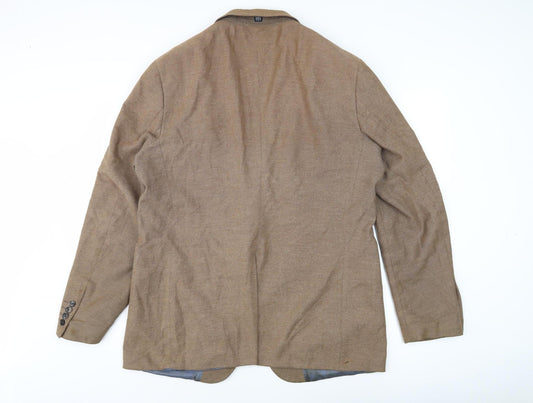 Marks and Spencer Men's Brown Blazer, Size 44L Classic Fit