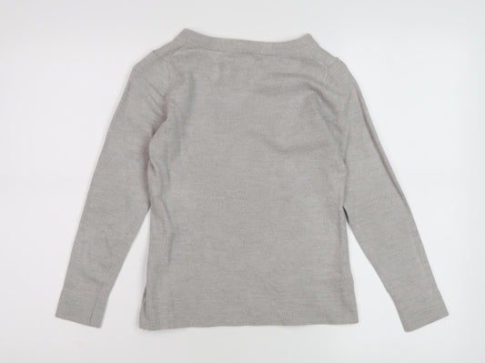 Banana Republic Women's Grey V-Neck Blouse - Size S