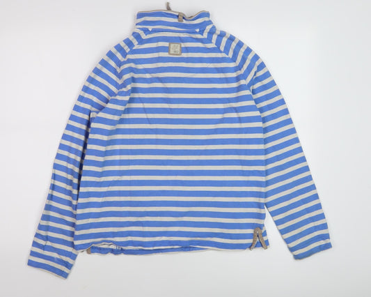 Weird Fish Women's Blue Striped Pullover Sweatshirt Size 12
