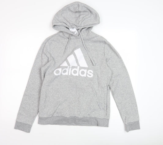 Womens UK M Regular adidas Grey Pullover Hoodie